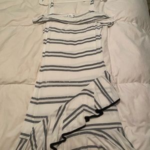 White and black mid dress